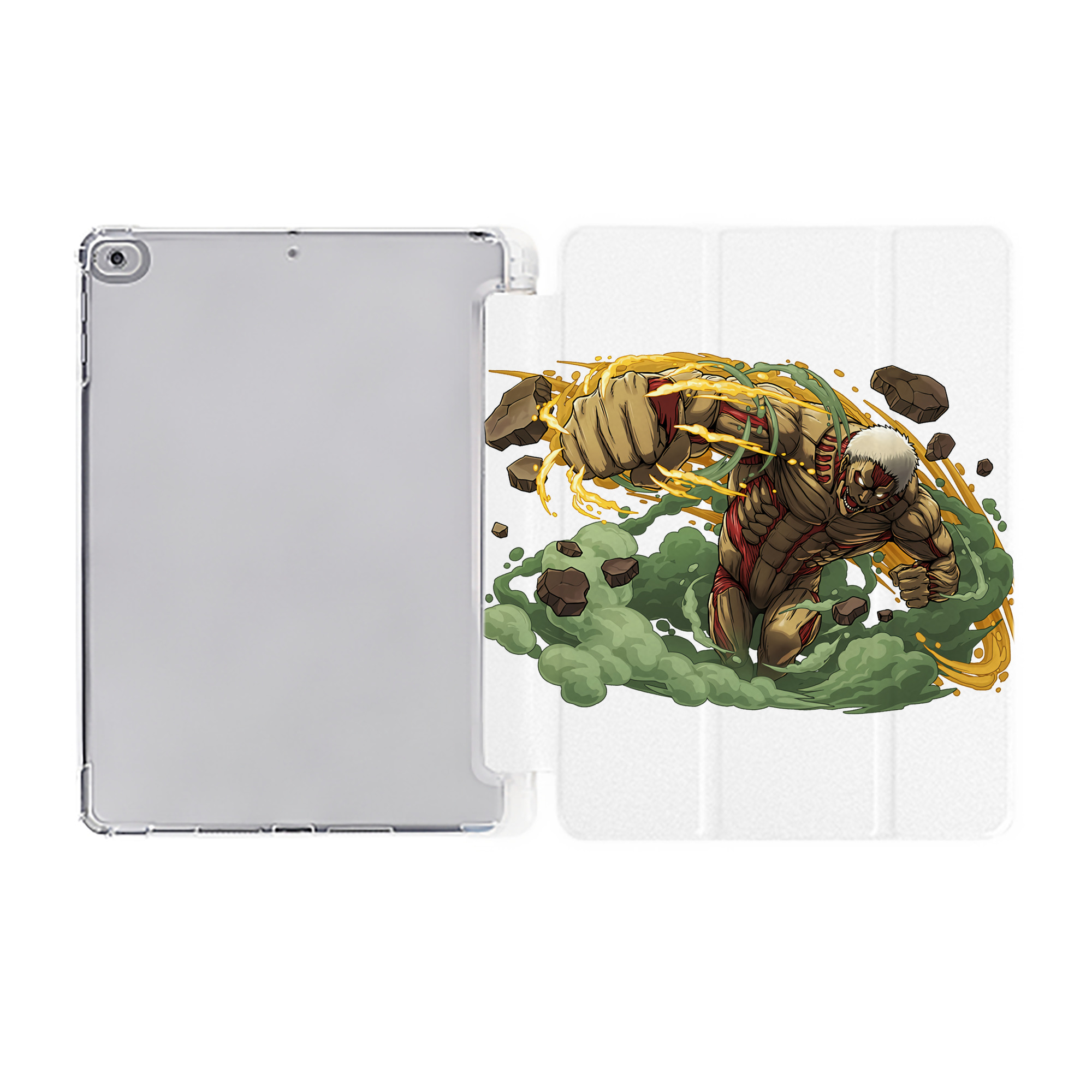 （画像用） 進撃の巨人 Attack on Titan IPad ケース ペン収納付き 三つ折りスタンド PUレザー×シリコン 対応機種9.5/10.5/10.9インチ